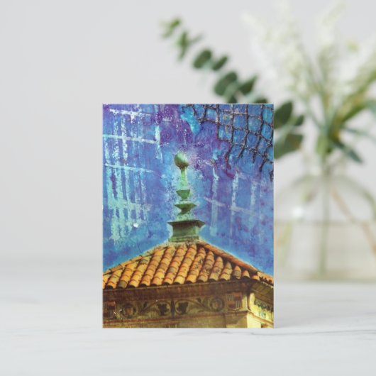 Plaza Building Gemengde Media Collage Briefkaart (Staand voorkant)