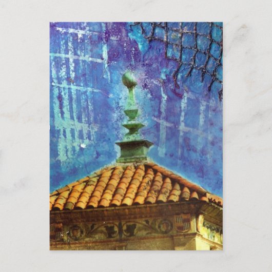 Plaza Building Gemengde Media Collage Briefkaart (Voorkant)