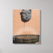 Plaza Cat Fountain Canvas Afdruk (Voorkant)