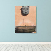 Plaza Cat Fountain Canvas Afdruk (Insitu (Houten vloer))