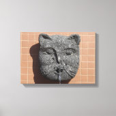Plaza Cat Fountain Canvas Afdruk (Voorkant)