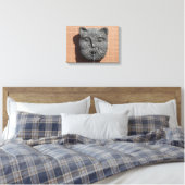 Plaza Cat Fountain Canvas Afdruk (Insitu (Slaapkamer))