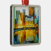 Plaza Central Park Hotel in New York Metalen Ornament (Rechts)