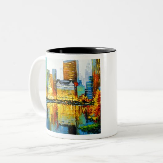 Plaza Central Park Hotel in New York Tweekleurige Koffiemok (Voorkant links)