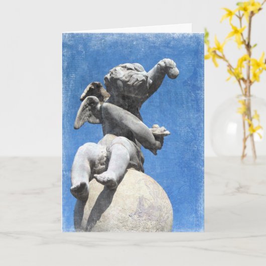 Plaza Cherub, geboortedag Kaart (Gele Bloem)