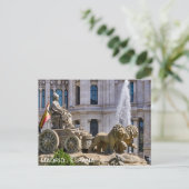 Plaza Cibeles en Madrid Briefkaart (Staand voorkant)