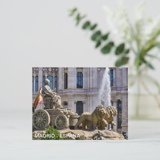 Plaza Cibeles en Madrid Briefkaart (Staand voorkant)