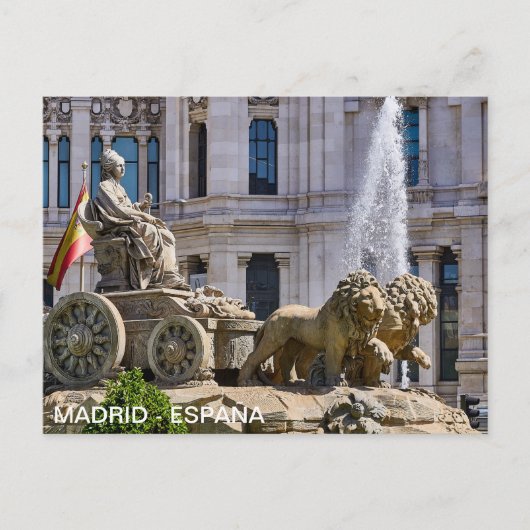 Plaza Cibeles en Madrid Briefkaart (Voorkant)