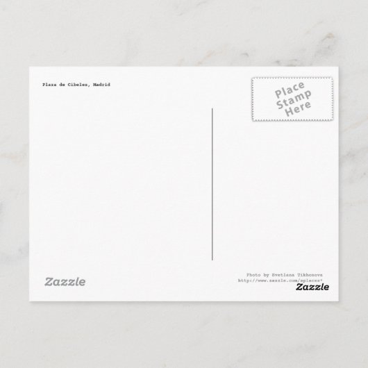 Plaza de Cibeles, Briefkaart Madrid (Achterkant)