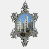 Plaza de Cibeles, Madrid Tin Sneeuwvlok Ornament (Links)