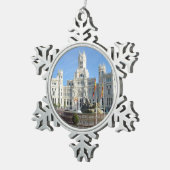 Plaza de Cibeles, Madrid Tin Sneeuwvlok Ornament (Rechts)
