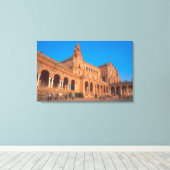 Plaza de Espana in Sevilla, Spanje. Canvas Afdruk (Insitu (Houten vloer))