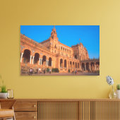 Plaza de Espana in Sevilla, Spanje. Canvas Afdruk (Insitu (Woonkamer))
