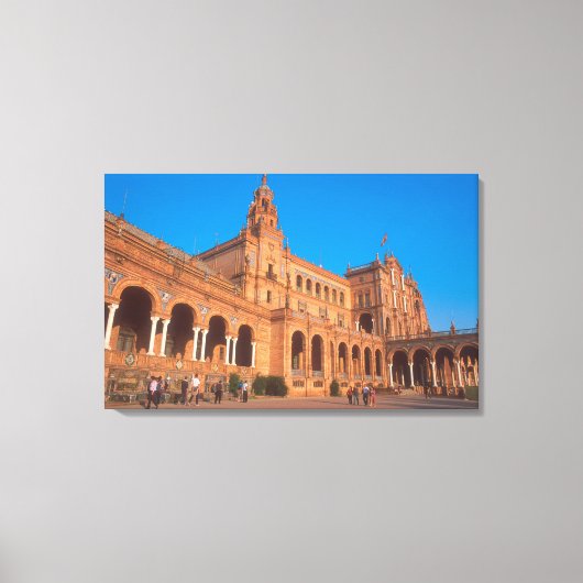 Plaza de Espana in Sevilla, Spanje. Canvas Afdruk (Voorkant)