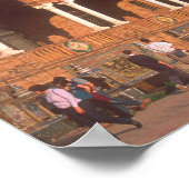 Plaza de Espana in Sevilla, Spanje. Poster (Hoek)