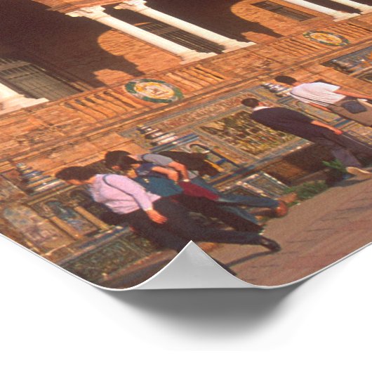 Plaza de Espana in Sevilla, Spanje. Poster (Hoek)