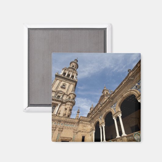 Plaza de Espana, Sevilla, Andalusië, Spanje Magneet (Voorkant / Achterkant)