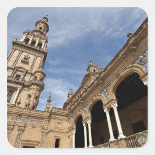 Plaza de Espana, Sevilla, Andalusië, Spanje Vierkante Sticker