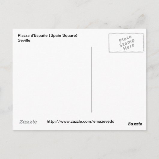 Plaza de España, Sevilla Briefkaart (Achterkant)