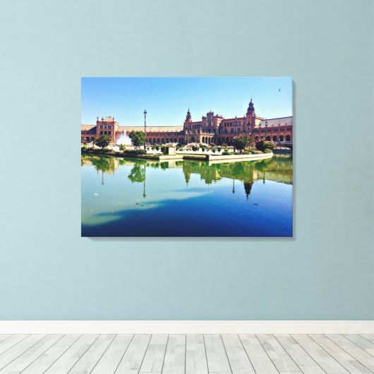 Plaza de España Sevilla Canvas Afdruk (Insitu (Houten vloer))