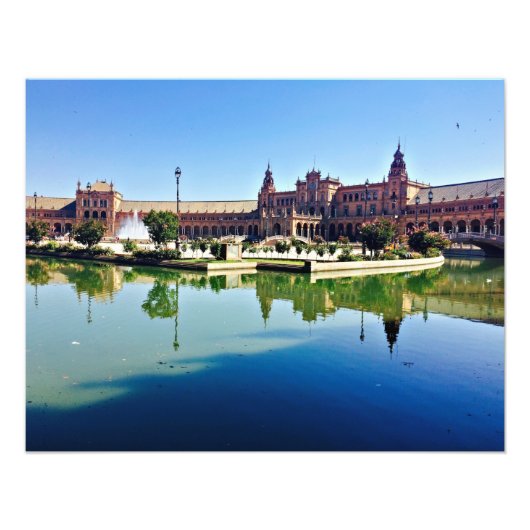 Plaza de España Sevilla Foto Afdruk (Voorkant)
