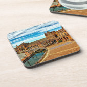 Plaza de Espana, Sevilla. Spanje Bier Onderzetter (Linkerzijde)