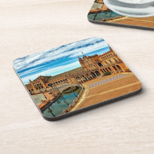 Plaza de Espana, Sevilla. Spanje Bier Onderzetter (Linkerzijde)