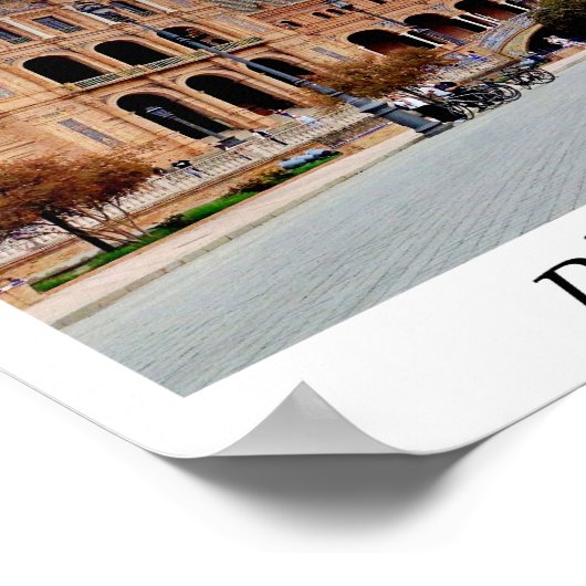 Plaza de España Sevilla Spanje Europa Poster (Hoek)