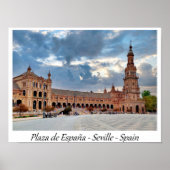 Plaza de España Sevilla Spanje Europa Poster (Voorkant)