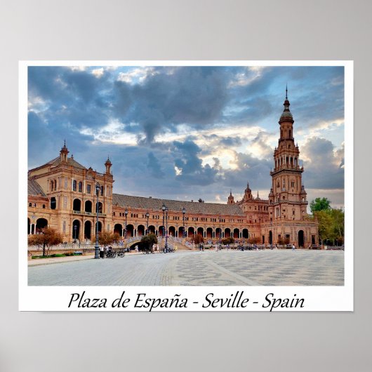 Plaza de España Sevilla Spanje Europa Poster (Voorkant)