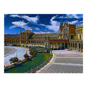 Plaza De Espana - Sevilla Spanje Perfect Poster
