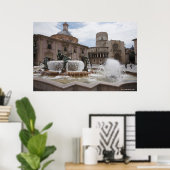 Plaza de la virgin en Basilica de virgen Poster (Thuiskantoor)