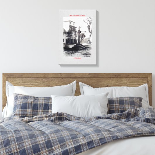 Plaza de las Bárbaras (A Coruña) Canvas Afdruk (Insitu (Slaapkamer))