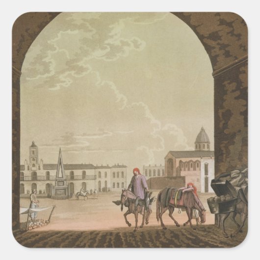 Plaza de Mayo, Buenos Aires, Argentinië, uit Le C Vierkante Sticker (Voorkant)
