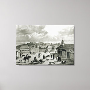 Plaza de San-Carlos de Chiloe, 1835 ] Canvas Afdruk