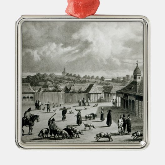 Plaza de San-Carlos de Chiloe, 1835 ] Metalen Ornament (Voorkant)