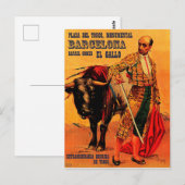 Plaza del toros, bullfighter, Barcelona, vintage Briefkaart (Voorkant / Achterkant)