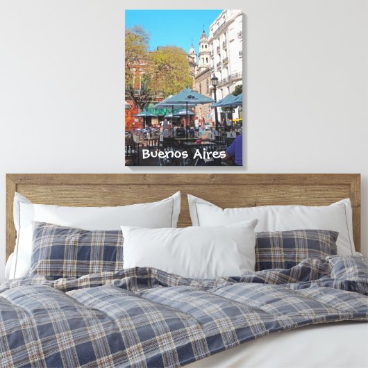Plaza Dorrego in de middag Canvas Afdruk (Insitu (Slaapkamer))