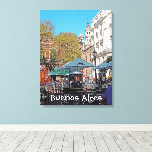 Plaza Dorrego in de middag Canvas Afdruk (Insitu (Houten vloer))