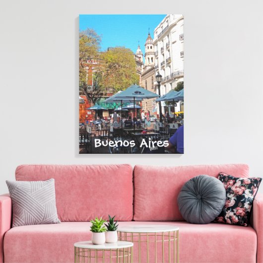 Plaza Dorrego in de middag Canvas Afdruk (Insitu (Woonkamer))