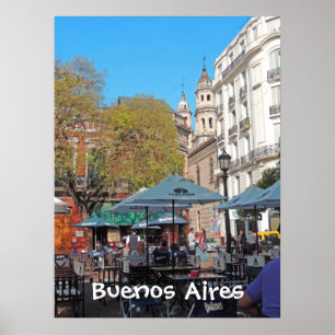Plaza Dorrego in de middag Poster