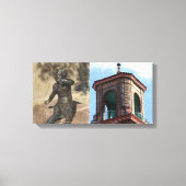 Plaza-gebouw en gieterijgegevens canvas afdruk (Voorkant)