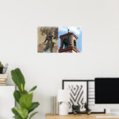 Plaza-gebouw en gieterijgegevens poster (Thuiskantoor)