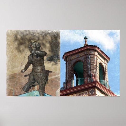 Plaza-gebouw en gieterijgegevens poster (Voorkant)