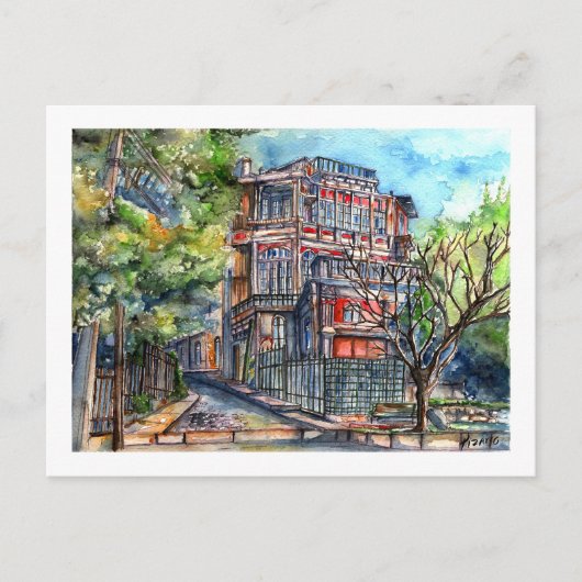 Plaza Joaquín Edwards Bello (acuarela) Briefkaart (Voorkant)