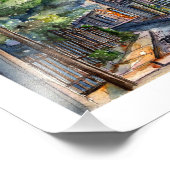 Plaza Joaquín Edwards Bello (acuarela) Foto Afdruk (Hoek)