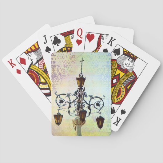 Plaza licht met ondergrond pokerkaarten (Achterkant)