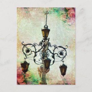Plaza Light Floral Grunge Briefkaart