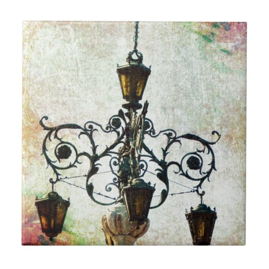Plaza Light Floral Grunge Tegeltje (Voorkant)