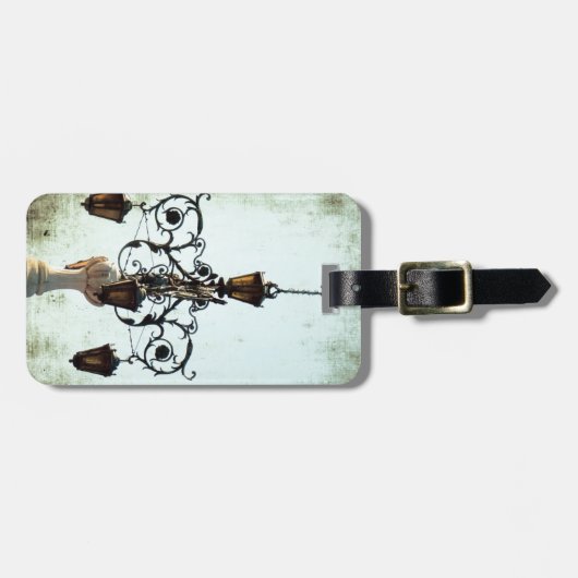 Plaza Light Muzieknoten Grunge Bagagelabel (Voorkant horizontaal)